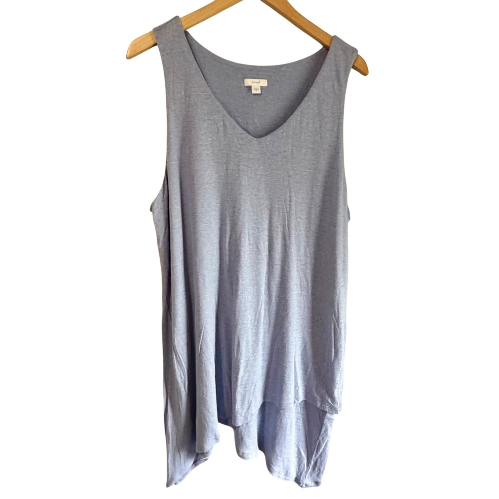 Pure Jill J Jill Womens XL Periwinkle Blue V-Neck Sharkbite Hem Tank Top Layered